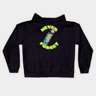 Never Forget Cordless Phone Retro Vintage 80s 90s 2000s Kids Hoodie